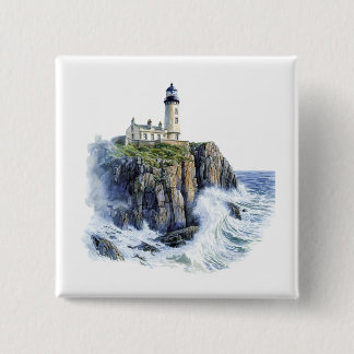Lighthouse 2 Inch Square Button
