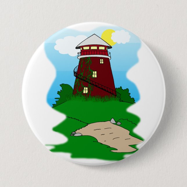Lighthouse 3 Inch Round Button (Front)