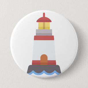 Lighthouse 3 Inch Round Button