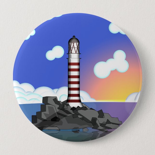 lighthouse 4 inch round button (Front)