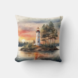 Lighthouse - 4 throw pillow