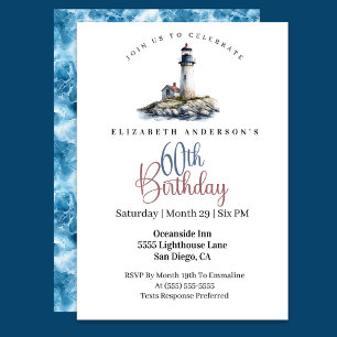 Lighthouse 60th Birthday Invitation
