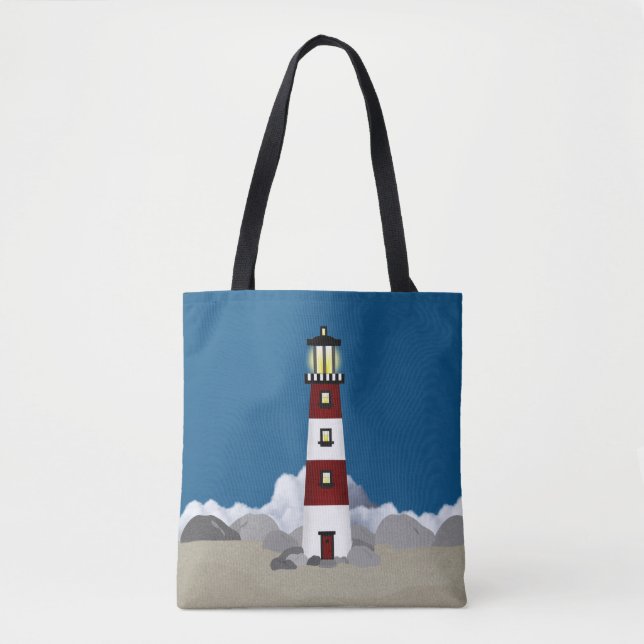 Lighthouse Allover Tote Bag (Front)