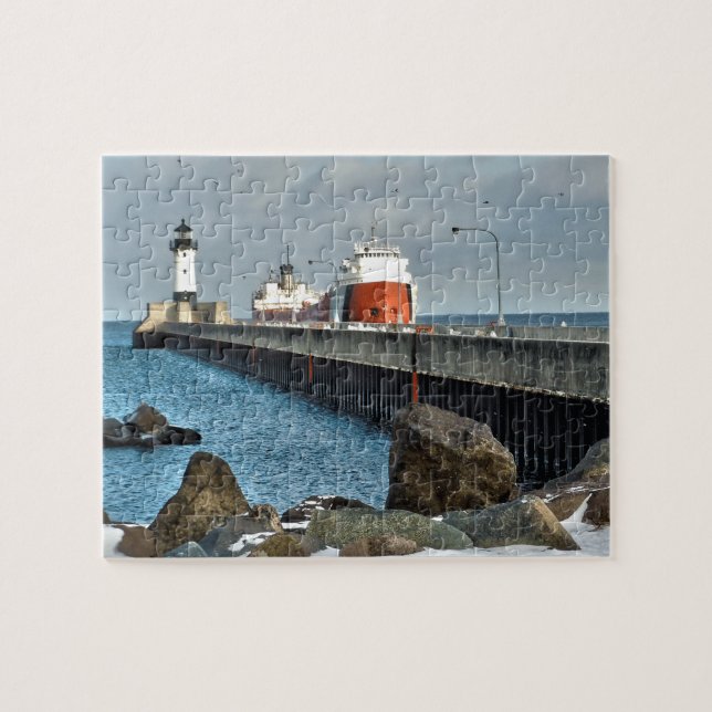 Lighthouse and Ship Jigsaw Puzzle (Horizontal)