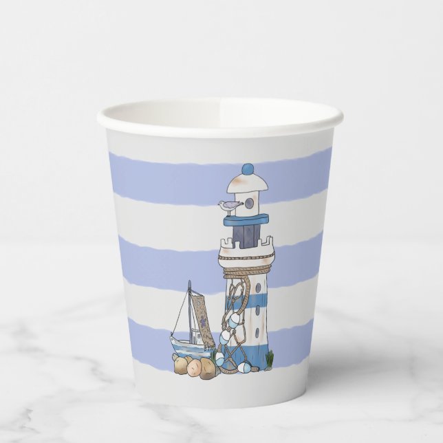 lighthouse and steep   cardboard paper cups (Left)
