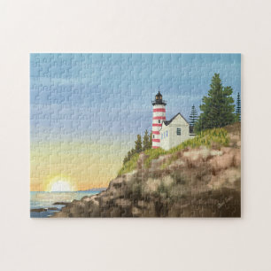 Lighthouse and Sunset Jigsaw Puzzle
