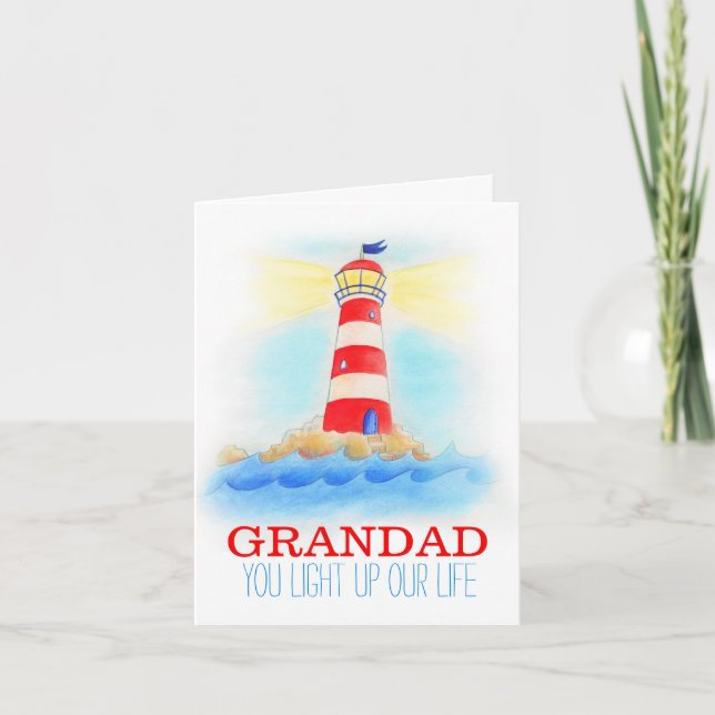 Lighthouse art and slogan Birthday Card (Front)