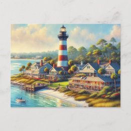 Lighthouse at Harbour Town South Carolina Postcard