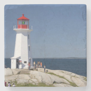 Lighthouse at Peggy's Cove, Nova Scotia, Canada. Stone Coaster