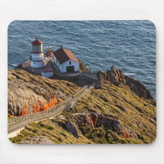 Lighthouse At Point Reyes National Seashore Mouse Pad (Front)