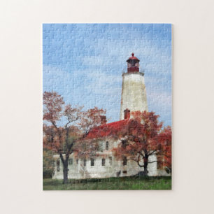 Lighthouse at Sandy Hook Jigsaw Puzzle