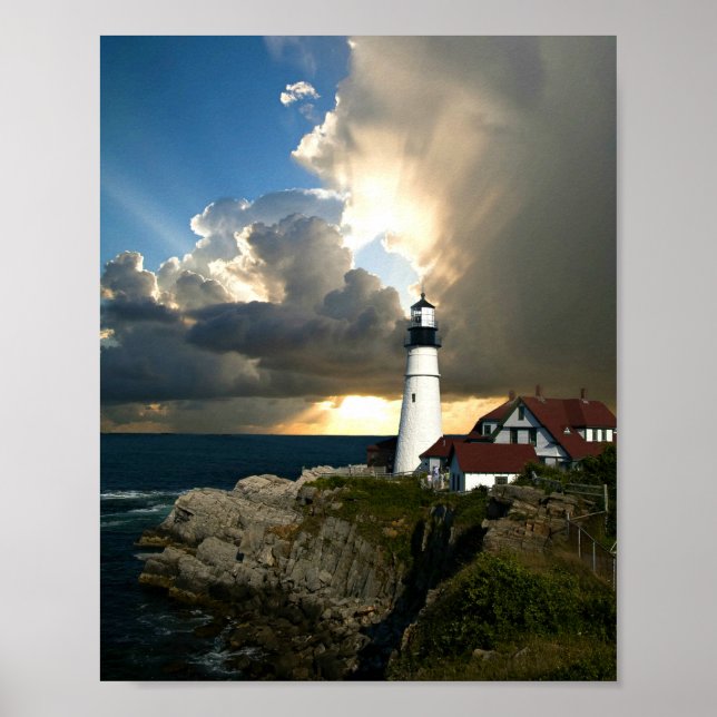Lighthouse at Sundown Poster (Front)
