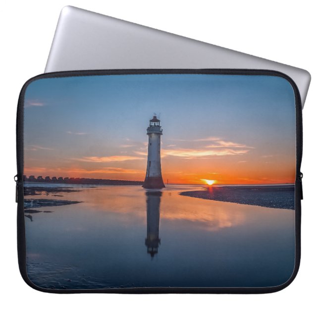 Lighthouse At Sunrise Laptop Sleeve (Front)