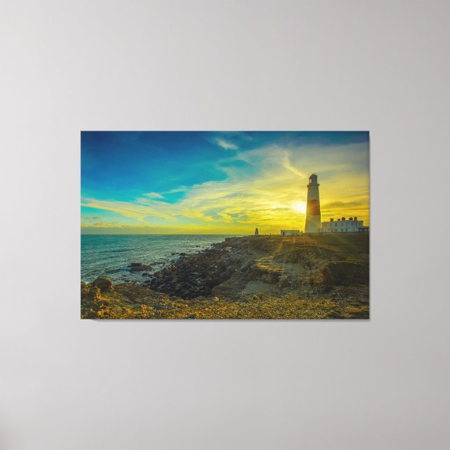 Lighthouse At Sunset Canvas Print (Front)
