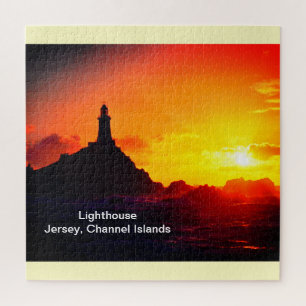 Lighthouse at sunset in Jersey Jigsaw Puzzle