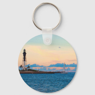 Lighthouse at Sunset Keychain