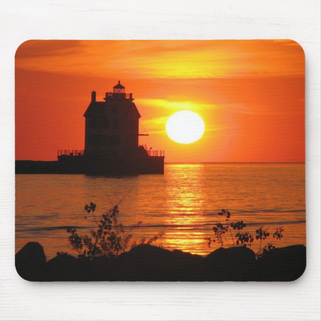 Lighthouse at sunset mousepad (Front)