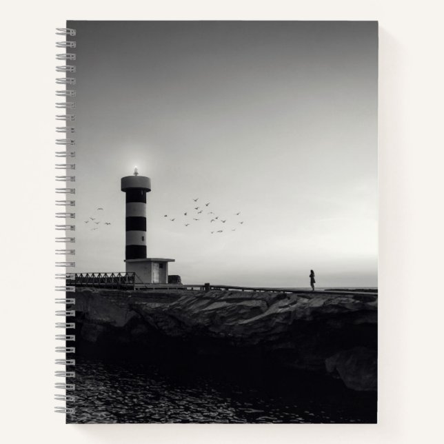 Lighthouse at Sunset Notebook (Front)