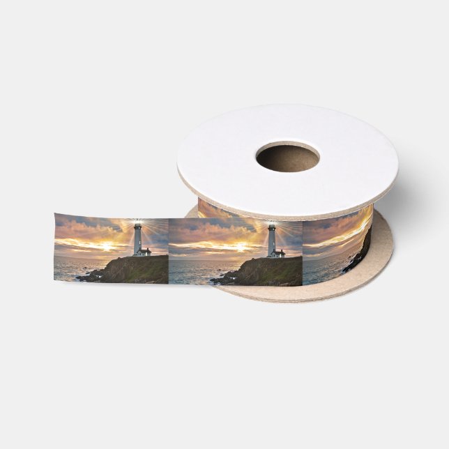 Lighthouse at Sunset Satin Ribbon (Spool)