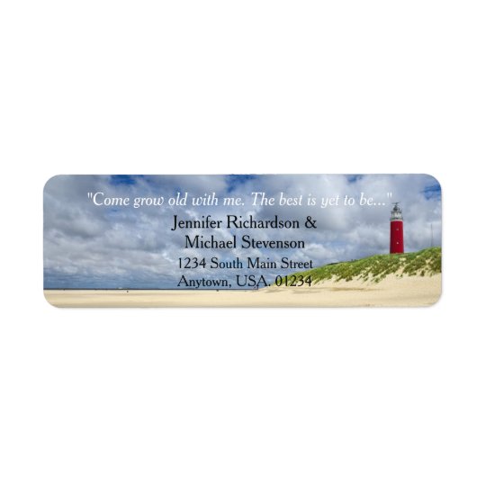 Lighthouse At The Beach Casual Wedding Return Address Label