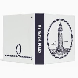 Lighthouse at the sea in round rope frame binder