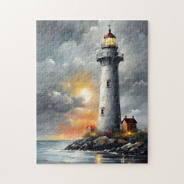 Lighthouse background jigsaw puzzle (Vertical)