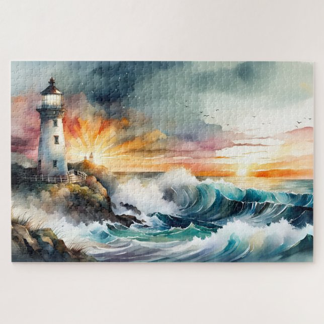 Lighthouse background jigsaw puzzle (Horizontal)