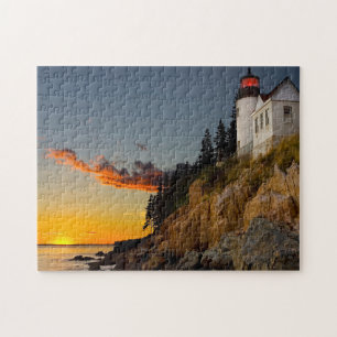 Lighthouse Bar Harbour Maine. Jigsaw Puzzle