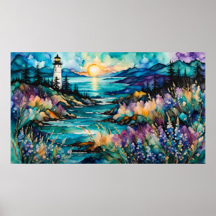 Lighthouse Bay Mountain Wildflower Garden  Poster