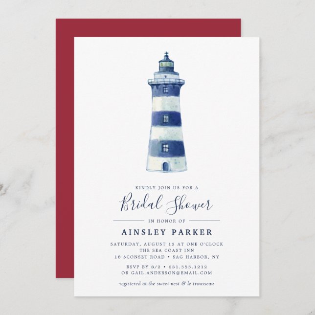 Lighthouse Beach | Bridal Shower Invitation (Front/Back)