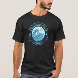 Lighthouse Beach Tx Texas Souvenir Nautical Surfer T-Shirt