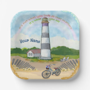 Lighthouse Bike Choice  Paper Plate