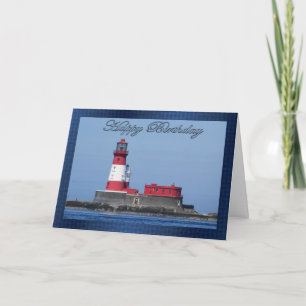 Lighthouse Birthday Card, sea view Card