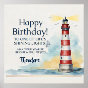 Lighthouse Birthday Shining Light Poster