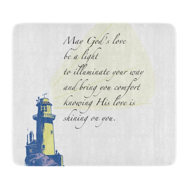 Lighthouse Blessings Prayer Cutting Board (Front)