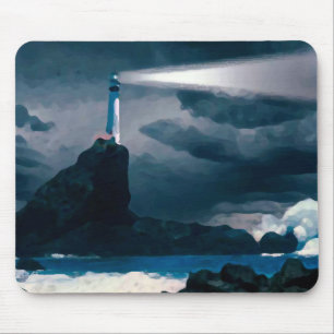 Lighthouse blue mousepad