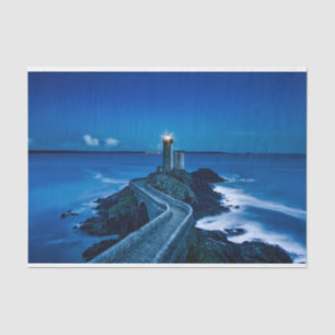 Lighthouse Blue Ocean Decoupage Tissue Paper