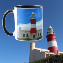 Lighthouse Blue White Red Coffee Time Photo