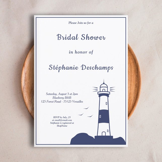 Lighthouse Bridal Shower Invitation (Lighthouse Bridal Shower Invitation)