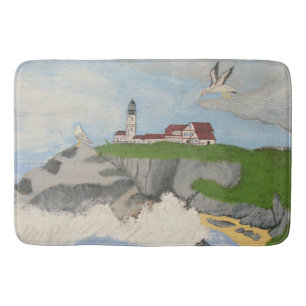 Lighthouse by the Sea Bath Mat