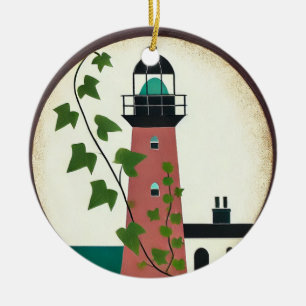 Lighthouse ceramic ornament