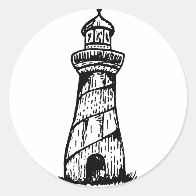 Lighthouse  classic round sticker (Front)