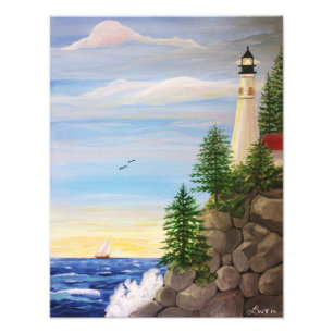 Lighthouse Cliff Photo Print