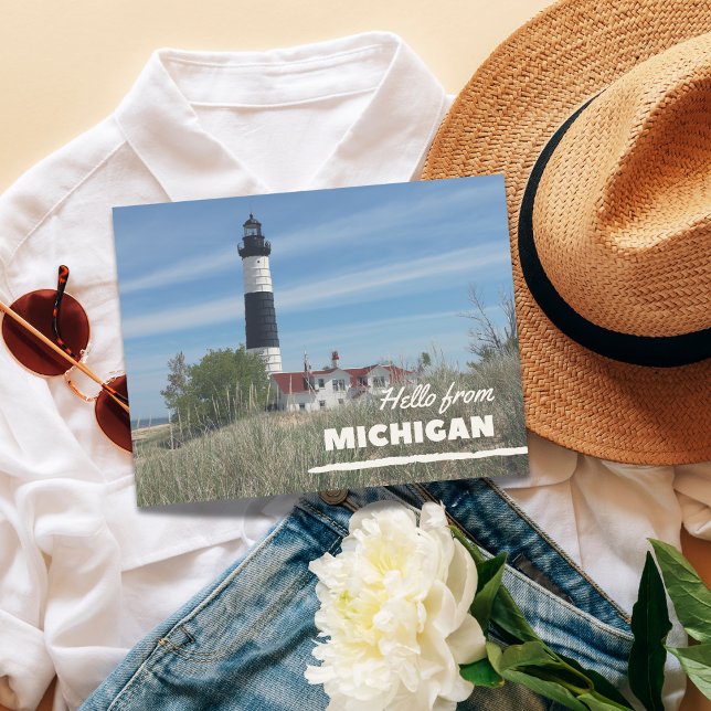 Lighthouse Coastline Michigan Postcard (Coastal charm delivered to your doorstep.)