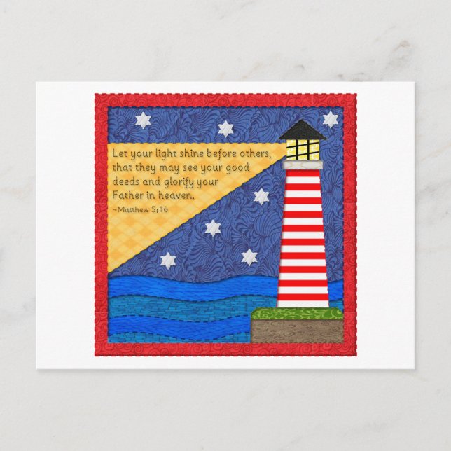 Lighthouse Collage Inspirational Postcard (Front)