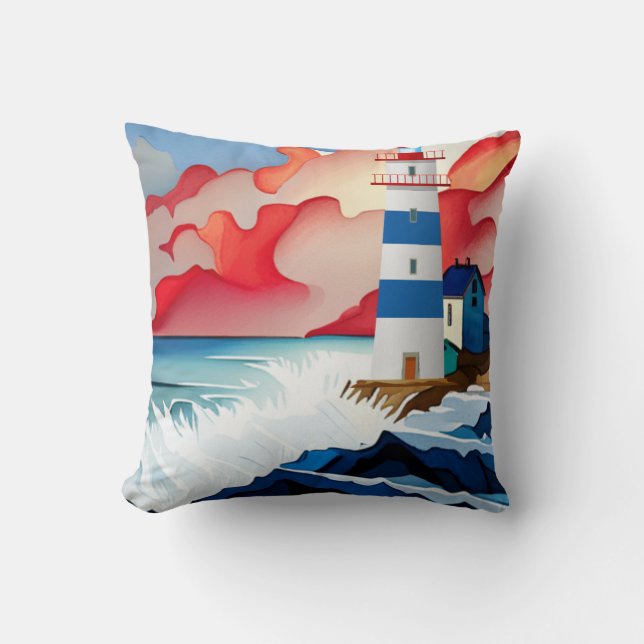 Lighthouse Collection Throw Pillow (Front)