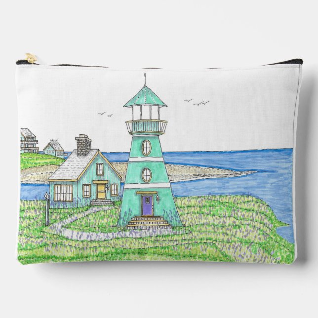 Lighthouse Cyan Accessory Bag (Front)