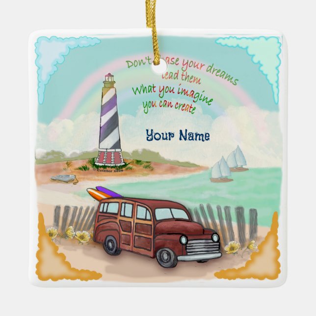 Lighthouse Dreams  Ceramic Ornament (Front)
