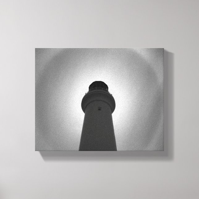 Lighthouse Effect - black and white Canvas Print (Front)