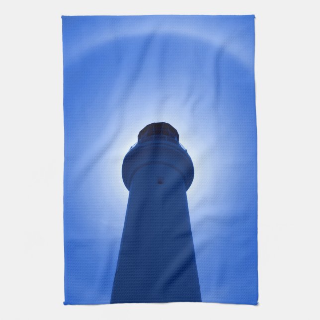 Lighthouse Effect - Blue Kitchen Towel (Vertical)